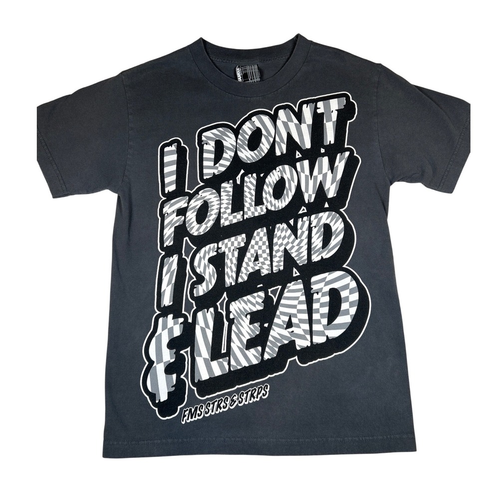 Famous Stars and Straps Mens Graphic T-Shirt Gray I Stand & Lead Small FMS STRS